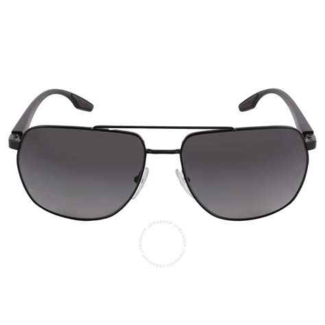 Prada Linea Rossa Polarized Grey Navigator Men's Sunglasses 